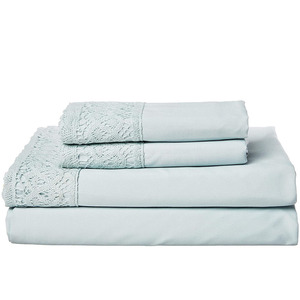 Draps de lit d'hôtel sur mesure de qualité supérieure, 100 % coton et polycoton, style uni, ensemble de literie de luxe personnalisé - Product Image 4