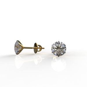 เครื่องประดับ avarta 14K 1.50ทอง Carat Moissanite unisex Solitaire studs - Product Image 2