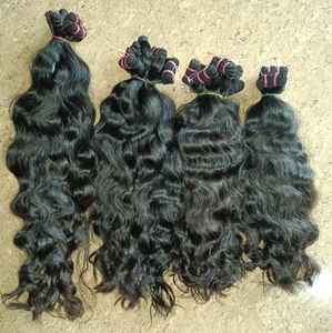 Venta al por mayor natural rizado y ondulado Virgen Remy indio tejido extensiones de cabello humano pre-Bonded tejidos de Chennai India - Product Image 5