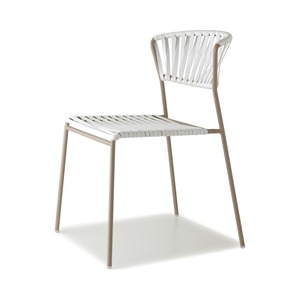 Outdoor Metal Frame Stackable <b>Chair</b> with PVC Strap Seat - Product Image 3