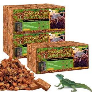 Acheter en gros Substrat naturel en fibre de coco pour reptile-Literie de terrarium en cosse de noix de coco compressée de qualité supérieure pour reptile