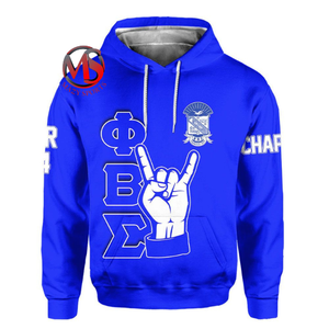 Style à la mode sweats à capuche DTG impression Phi Beta Sigma fond Flexible respirant pull fraternité manches longues 1914 attirail - Product Image 1