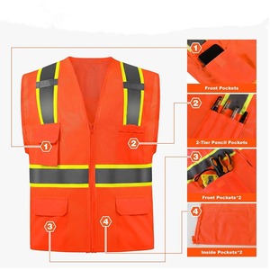 Chaleco de seguridad para construcción al aire libre con logotipo personalizado Protección DE SEGURIDAD reflectante de alta visibilidad - Product Image 2