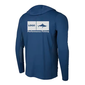 Wholesale UPF 50 Waterproof Polyester Long Sleeve <strong>Fishing</strong> Hooded With <strong>Mask</strong> Pocket Custom Sublimated LOGO Unisex <strong>Fishing</strong> Shirt - Product Image 2