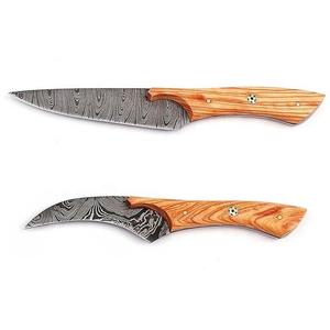 Ensemble de 6 couteaux de chef en gros, manche en bois d'olivier, ensemble de couteaux de cuisine avec sac à couteaux en cuir - Product Image 5