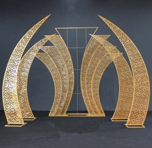 Cercle de fer unique arc de mariage extérieur pelouse fleur porte support pour mariage et anniversaire décoration accessoires fond - Product Image 6