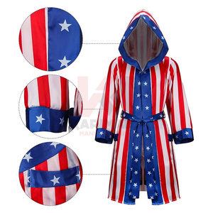 Disfraz de Boxeo para Hombre Adulto, Bata y Pantalones Cortos de Boxeador, Atuendo Profesional de Luchador, Disfraz Deportivo, Ropa de Entrenamiento Atlético - Product Image 5