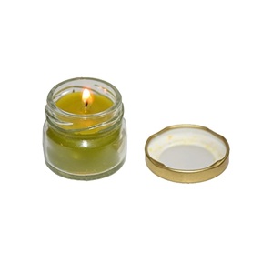 เทียนแก้วลายดอกไม้พร้อมฐานแก้วและฝาโลหะมีกลิ่นหอมดอกมะลิสีขาว - Product Image 3