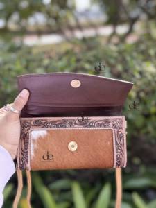Cartera de Mano Elegante para Mujer, Tallada a Mano, de Piel de Vaca con Pelo, Cartera de Piel, Elegante, Impermeable, Nuevo Diseño, Multiusos - Product Image 3