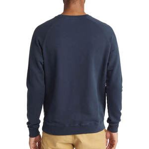 Unisex Crew Neck <b>Sweatshirt</b> <b>Navy</b> Blue Knitted Cotton Hand Embroidered Fish Pattern Casual Pullover Regular Fit Autumn Wear - Product Image 3
