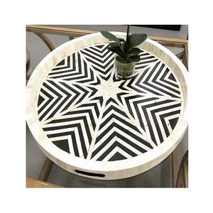 Modern Design Wooden Gray Color Serving Tray With Mother Of Pearl Work Kitchen Accessories <b>Chocolate</b> Tray - Product Image 5