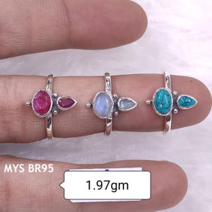 Bagues faites à la main avec pierres précieuses naturelles, argent sterling 925, design de bijoux fins pour femmes, collection de bijoux en gros - Product Image 1