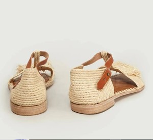 Chaussures marocaines faites à la main en raphia naturel, et semelles en cuir véritable - Product Image 2