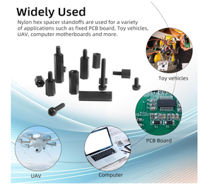 600pcs M3 nam Nylon Hex miếng đệm máy giặt Nut, Bo mạch chủ Bracket & vít Combo kit, bảng mạch PCB Threaded strut (Màu Đen) - Product Image 6