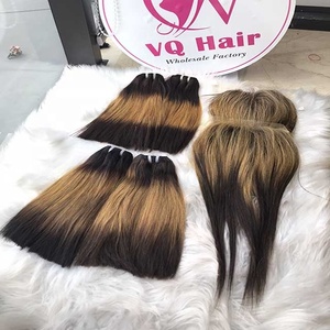 Paquetes de cabello virgen vietnamita OMBRE Bone Straight Hair con cierre frontal de encaje 100 Paquetes de cabello virgen para mujeres negras - Product Image 6