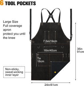 ผ้ากันเปื้อนงานเชื่อมงานหนังวัวชุดงานสำหรับอุตสาหกรรมที่ทนทาน - Product Image 3