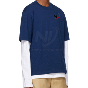 เสื้อเชิ้ตสองชั้นสำหรับผู้ชายบริการ OEM พิมพ์โลโก้ของคุณแบบกำหนดเอง100% วัสดุผ้าฝ้าย - Product Image 2