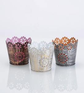 Multi Color Metal <b>Tealight</b> <b>Candle</b> Votive in Round Shape for Home & Christmas Tabletop Lighting Decoration Votive - Product Image 4
