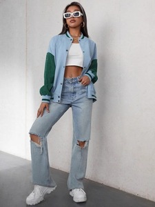 Custom Designed Women's Varsity <b>Jacket</b> for Winters <b>Long</b> Sleeve <b>Leather</b> Knitted Processing Wholesale Supply - Product Image 4