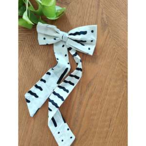 Lazo Casual Yin Yang Blanco con Lino de Algodón y Clip Metálico para Uso Unisex que Realza tu Estilo - Product Image 3