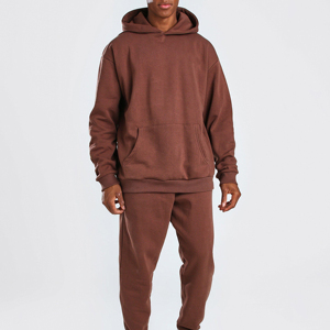 Ensemble de survêtement décontracté unisexe en coton 100% écologique respirant, sweat-shirts personnalisés pour l'automne, coupe régulière, pull à capuche en polaire vierge - Product Image 1