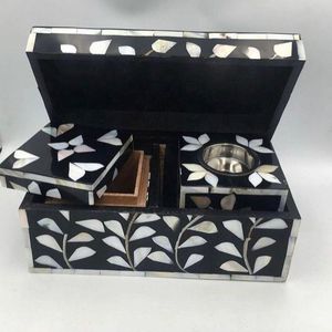 Quemador de Incienso MULTI CRAFT con Incrustaciones de Nácar Indio, Cajas de Bakhoor para Velas de Té, Decoración del Hogar Personalizable - Product Image 6