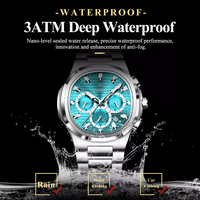 Montre Homme Chronographe à Quartz Tendance, Bracelet en Acier Inoxydable, Grandes Aiguilles Lumineuses, Étanche, Affichage Jour/Date, Style Business Décontracté