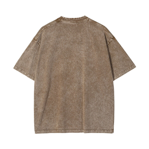 Camisetas personalizadas de algodón Premium lavado ácido Y2k Streetwear estampado Vintage hombros caídos para hombre de gran tamaño - Product Image 6