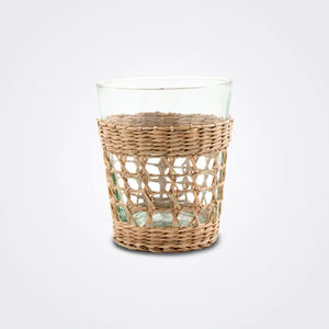 Viettime artisanat fait à la main écologique jonc de mer bougeoir lanterne pour la décoration de la maison bougie verre insérer Vietnam vente en gros - Product Image 1