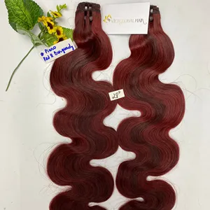 Best Selling 100% Human Hair Body Wave Vietnamese Virgin Cuticle Aligned Hair Double Weft Double Drawn Piano Red&burgundy Color