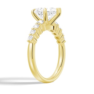 แหวนทอง 14K ประดับเพชรโมอิสซาไนต์ทรงหัวใจแบบห้าก้านฝังเพชรหรูหรา - Product Image 2