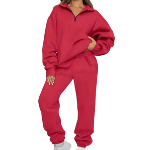 2025 automne hiver femmes solide 100% coton velours deux pièces Jogging pantalon ensemble concepteur Logo haut sweats à capuche survêtement décontracté - Product Image 5