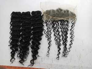 MEJOR VIRGEN REMY INDIO CABELLO RIZADO APTADO CON CUTíCULAS ALINEADAS PAQUETES DE TRAMA DE UN SOLO DONADOR CON CIERRE FRONTALES CRUDO SIN PROCESAR - Product Image 6