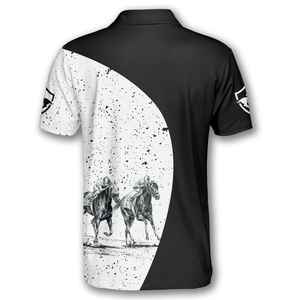 Camiseta Polo para montar a caballo para hombre, camiseta ecuestre ligera y transpirable, ropa deportiva informal cómoda para entrenamiento y competición - Product Image 3