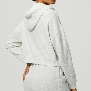 Chaqueta de entrenamiento de gimnasio con capucha para mujer con cremallera de manga larga Fitness Yoga Sports Coat para correr y ciclismo Conjuntos de yoga - Product Image 2