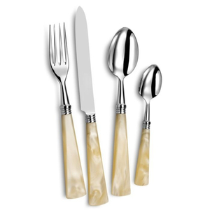 Juego de cubiertos de lujo fabricados en la India para bodas, Plata pulida con mango de hueso, cubiertos de acero inoxidable para banquetes y hoteles - Product Image 3