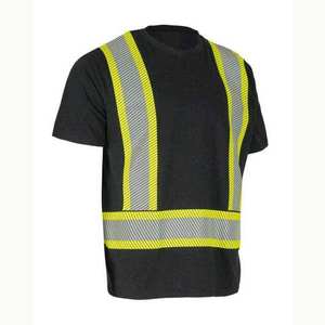 Camisetas de Trabajo Personalizadas con Logotipo, de Poliéster, Transpirables, con Cintas Reflectantes de Alta Visibilidad, Cuello Redondo, Ajuste Holgado, Camisetas de Seguridad para Verano - Product Image 4