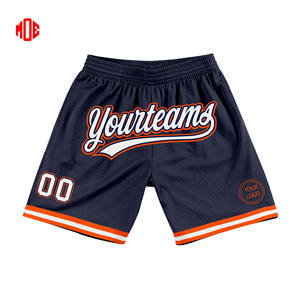 Pantalones Cortos de Baloncesto Retro Personalizados de Lujo para Hombre, con Bordado 3D Ecológico, Azul-Rojo Sólido, Personalizables - Product Image 4