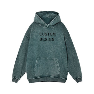 2025 Winter Urban Vintage Regular Fit Unisex Fleece Hoodie 3D Embroidery Digital Printing Acid <b>Wash</b> Custom Feel Worn-In Look - Product Image 4