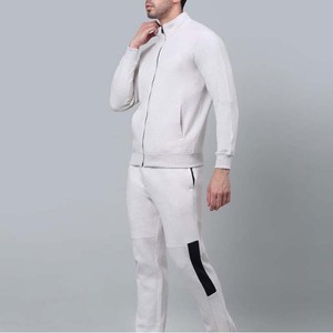 Survêtements pour hommes avec logo personnalisé, coupe régulière, décontractés, unis, 100% coton molletonné, ensemble deux pièces, fermeture à cordon, survêtement de sport, vente en gros - Product Image 2