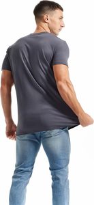 T-shirts décontractés surdimensionnés à col rond et manches courtes pour hommes en tissu peigné 100 % coton – Séchage rapide, respirant, anti-boulochage, avec motif lettre - Product Image 4