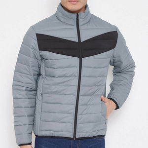 Chaqueta acolchada de talla grande para hombre al por mayor, chaqueta burbuja de lona personalizada de estilo callejero con cremallera, la mejor calidad OEM con servicio - Product Image 1