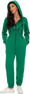 Personnalisé Respirant Écologique Zip Une Pièce Barboteuse Poches À Manches Longues À Capuche Polaire Jumpsuit Femmes Casual Yoga Body - Product Image 6