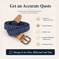 Ceinture tressée élastique personnalisable pour homme, en tissu extensible tissé avec garniture en cuir, boucle ardillon vintage pour jeans et pantalons – Vente en gros