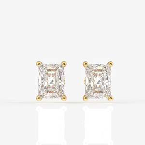 Radiant Cut Moissanite Diamond Solitaire <b>Stud</b> <b>Earrings</b> 14K Gold-Elegant and Luxurious Product Category - Product Image 1