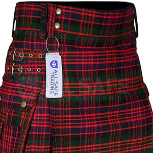 Kilt solide utilitaire écossais pour hommes tissu de mélange de coton durable de haute qualité classique Highland Wear Festivals événements personnalisés - Product Image 3