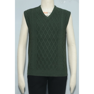 Pull d'hiver personnalisé pour homme sans manches en tricot géométrique uni avec des caractéristiques de séchage rapide et respirant - Product Image 3