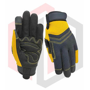 Gants de mécanicien en coton robuste avec paume enduite de PU et supérieure pour la construction industrielle de soudage et la sécurité de l'assemblage - Product Image 1