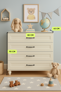 Commode de rangement Arion Kids Alin - Design moderne en MDF - Pieds en bois - Commode à tiroirs spacieuse pour adolescents et adultes - Product Image 3