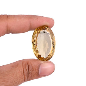 33X23MM ควอตซ์มะนาวธรรมชาติ59.30Cts รูปไข่พลอยหลวม1ชิ้นสำหรับทำเครื่องประดับ - Product Image 1